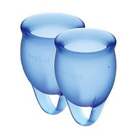 Менструальные чаши Satisfyer Feel Confident Голубая, 15мл и 20мл