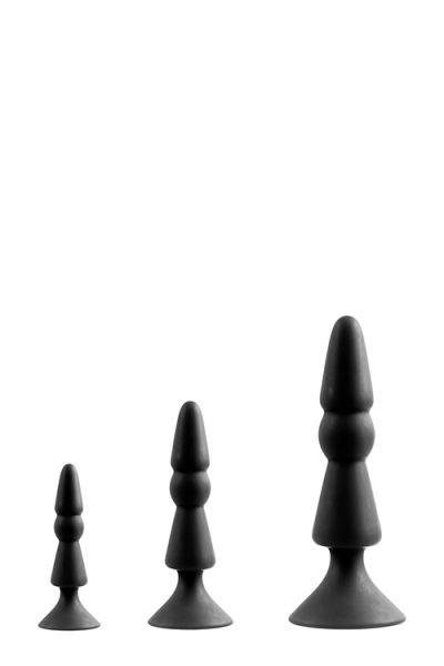 Набір анальних Плаг MENZSTUFF 3-PIECE ANAL CONE SET BLACK, фото 1