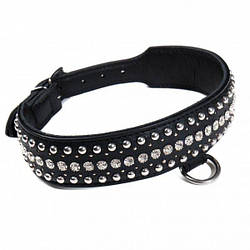 Нашийник Leather Crystal Diamonds, Black