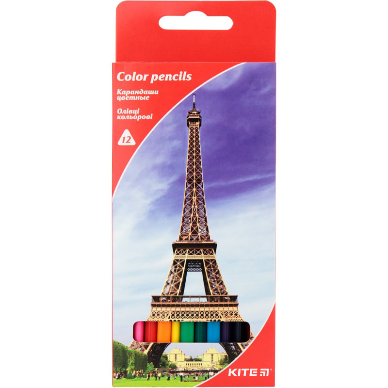 Олівці кольорові 12 кол Kite Міста тригранні К17-053-2, фото 1