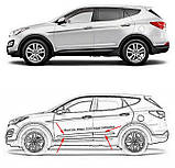 Молдинги на двері для Hyundai Santa Fe Mk3 2012-2018, фото 2