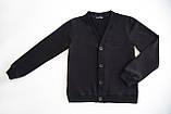 Кофта пуловер чорна, на ґудзиках, ШКІЛЬНА, SmileTime, фото 3