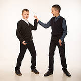 Кофта пуловер чорна, на ґудзиках, ШКІЛЬНА, SmileTime, фото 2