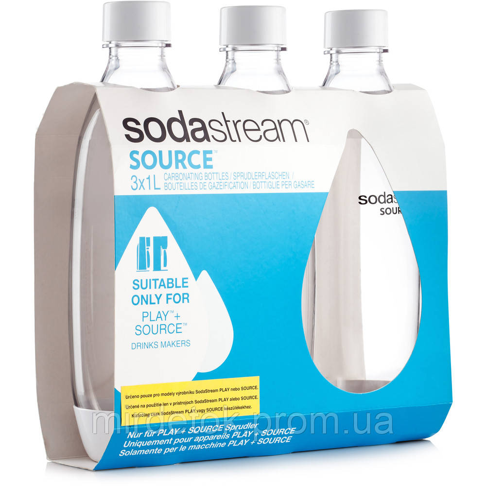 Набор бутылок 3x1L Black&White Sodastream - фото 1 - id-p1206369264