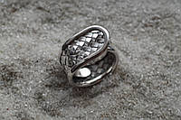 Серебряное тибетское кольцо. Плетение. размер 17,5 амулет трайбл