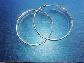 Сережки основа круглі з замком 56 мм пара темне срібло