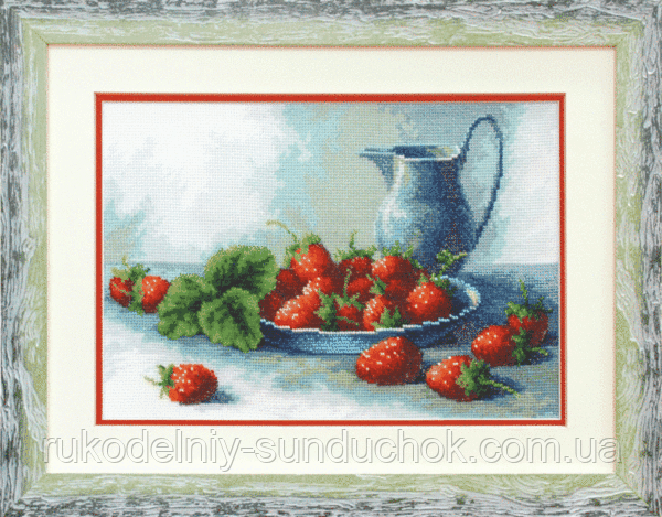 Набір для вишивки хрестиком Чарівна Мить А-157 "Полуниця з вершками", фото 1