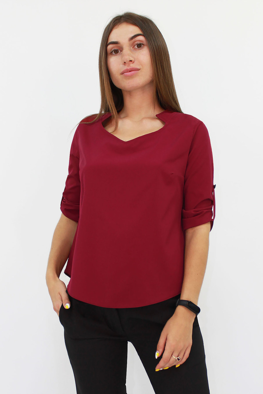 Стильна жіноча блузка Rina, марсала, фото 1