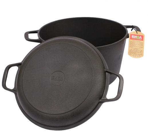 Каструля БІОЛ 4 л чавун з чавунною кришкою 22 см Колір чорний 0204, фото 1