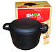 Каструля БІОЛ 4 л чавун з чавунною кришкою 22 см Колір чорний 0204, фото 2