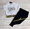 Комплект для дівчинки 2-а футболка з написом + лосини Чорні 2400-017, Чорно-Білий, Для дівчаток, Літо, 116, фото 3