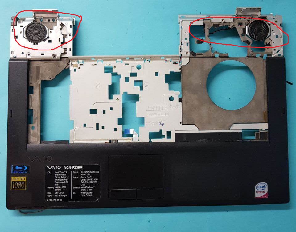 Динаміки Розбирання ноутбука Sony Vaio PCG-3A1M / VGN-FZ38M