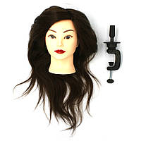 Голова-манекен SPL "шатен" натуральные волосы 50-55см + штатив 918/A-4