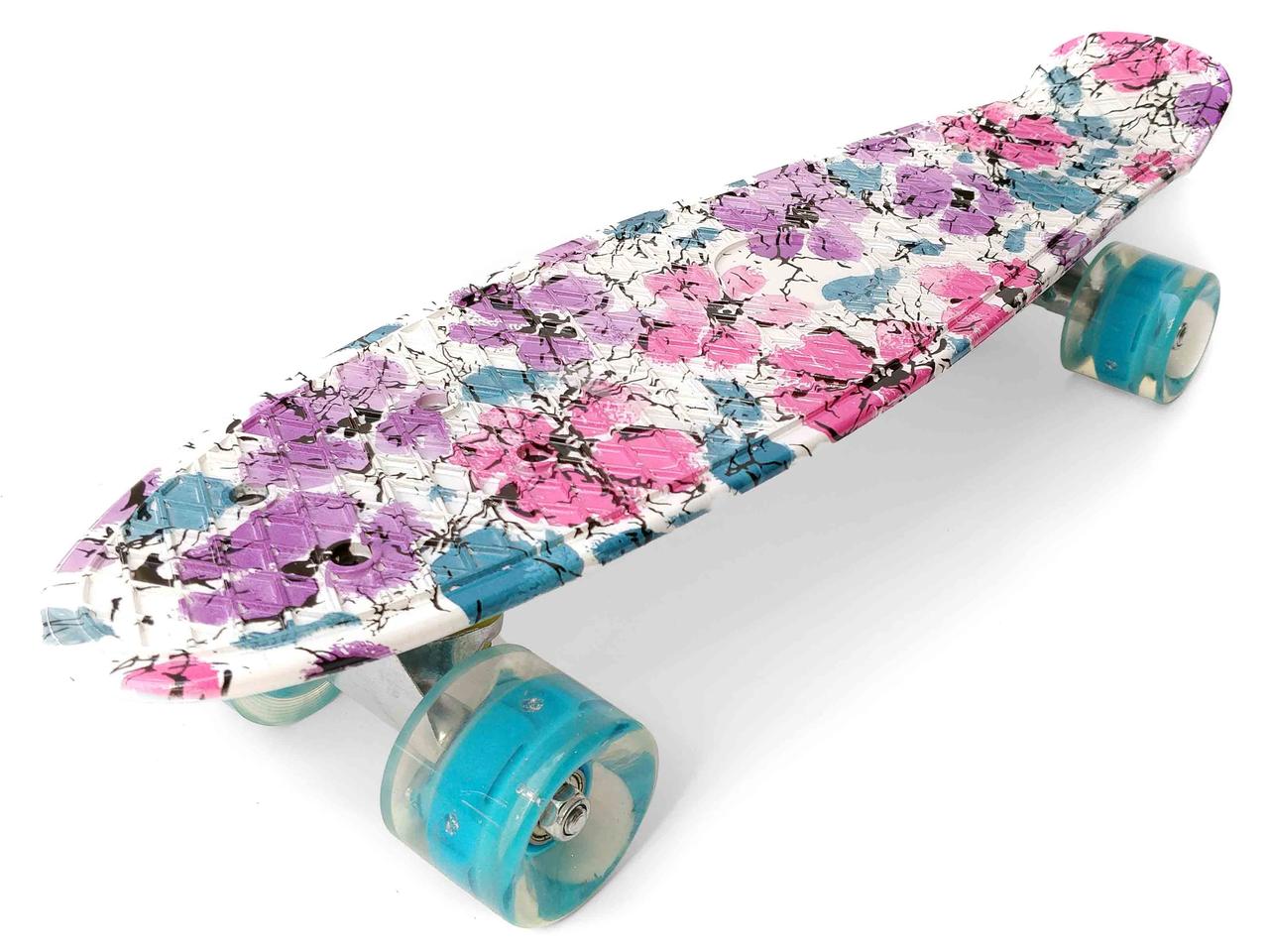 Дитячий скейт Penny Board скейт для дітей 101SL яскраві принти, фото 1