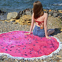 Пляжний круглий рушник плед. Розмір 150*150 см.