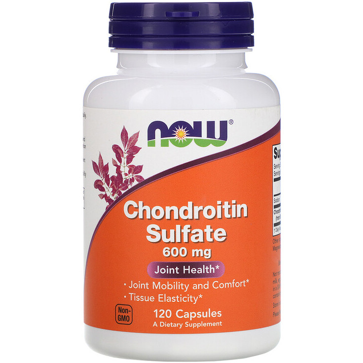 Хондроїтин сульфат NOW Foods "Chondroitin Sulfate" здоров'я суглобів, 600 мг (120 капсул)