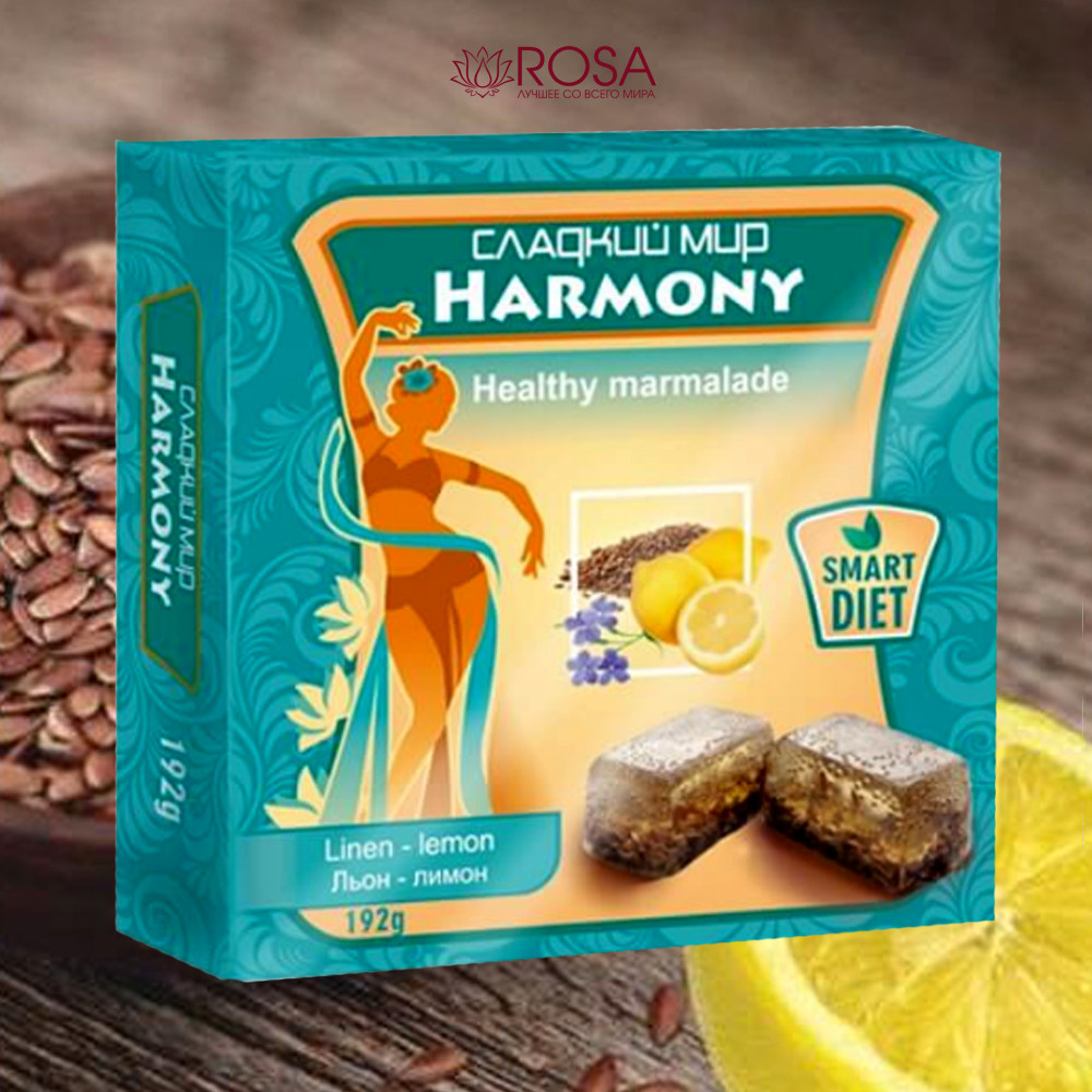 Мармелад Гармонія Льон-лимон, 192 грам, фото 1