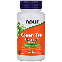 Екстракт зеленого чаю NOW Foods "Green Tea Extract" 400 мг, з вітаміном с (100 капсул)