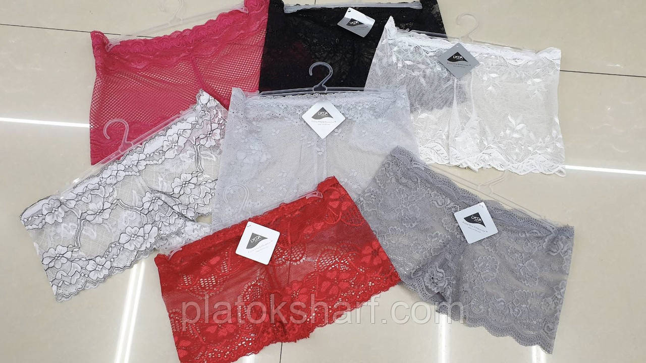 Труси жіночі стринги, трусики бікіні Бавовна "Спереду Гіпюр" 44-48