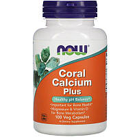 Коралловый кальций NOW Foods "Coral Calcium Plus" с витамином D (100 капсул)