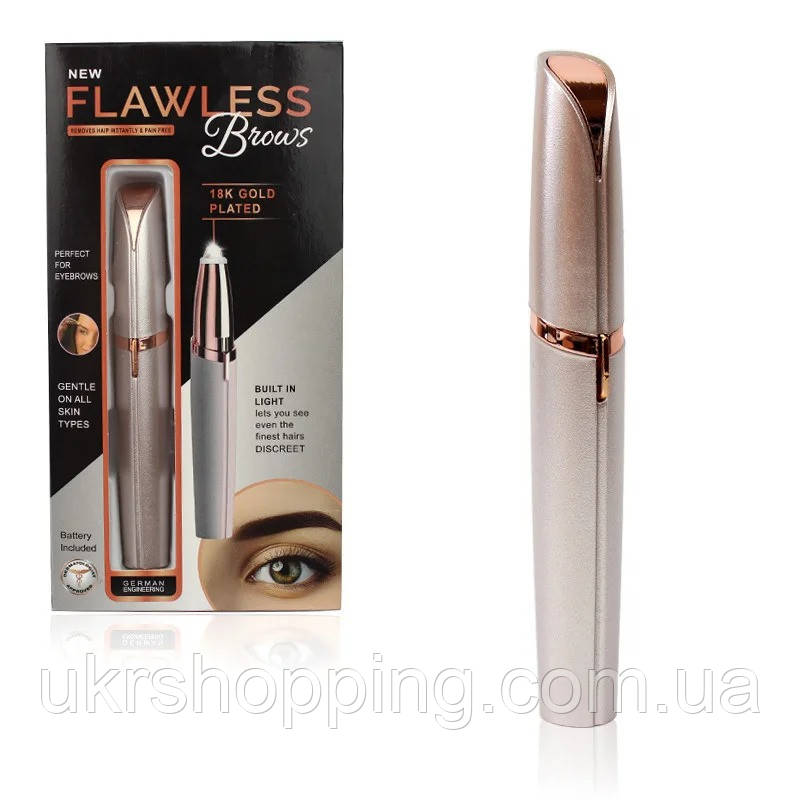 Жіночий тример для придання форми брів Flawless Brows рожевий, епілятор + депілятор для обличчя