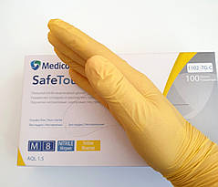 Рукавички нітрилові неопудрені Medicanced, жовті, фото 3