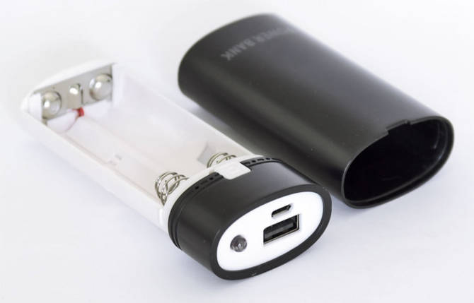Зовнішній акумулятор розбірний Power Bank Case HQ-Tech для 2шт 18650 5V/1A White, фото 2