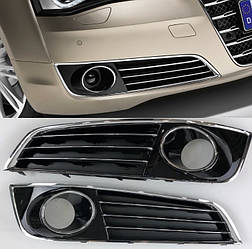 Бічні решітки бампера Audi A8 D4 (10-14) стиль W12 (з ACC)