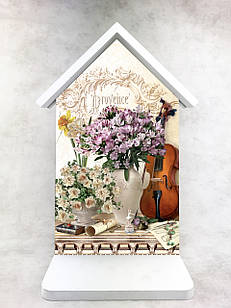Дерев'яна декоративна ключниця-хатка  Скрипка 17х32 см пркх065г Тур-Колекшн