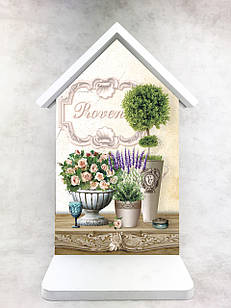 Дерев'яна декоративна ключниця-хатка  Букет троянд 17х32 см пркх025г Тур-Колекшн