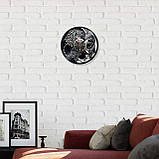 Інь Янь Янь годинник Дракон годинник Годинник із тигром Філософський годинник Годинник чорний Символ інь янь Тихий механізм 300 мм, фото 4