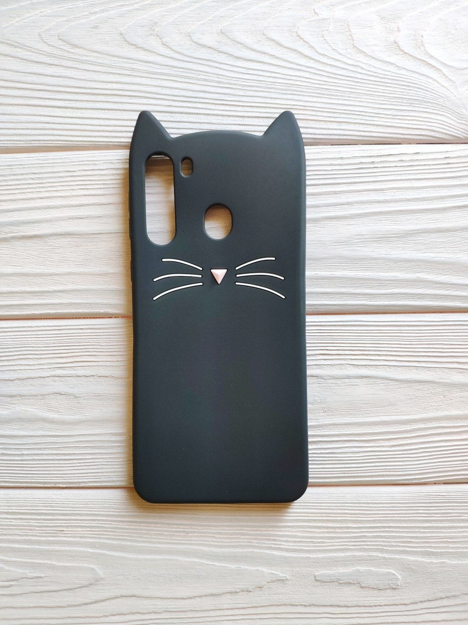 Гумовий чохол 3D для Samsung Galaxy A21 2020 / A215F Бампер Усики Чорний, фото 1