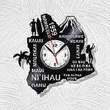 Гаваї острів Алоха Годинники Гаваї Гавайські острови Туризм Годинник для туриста Подорож Декор стіни Годинник вініл, фото 2