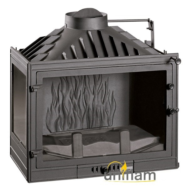 Каминная топка UNIFLAM 700 STANDART с левым боковым стеклом, с шибером