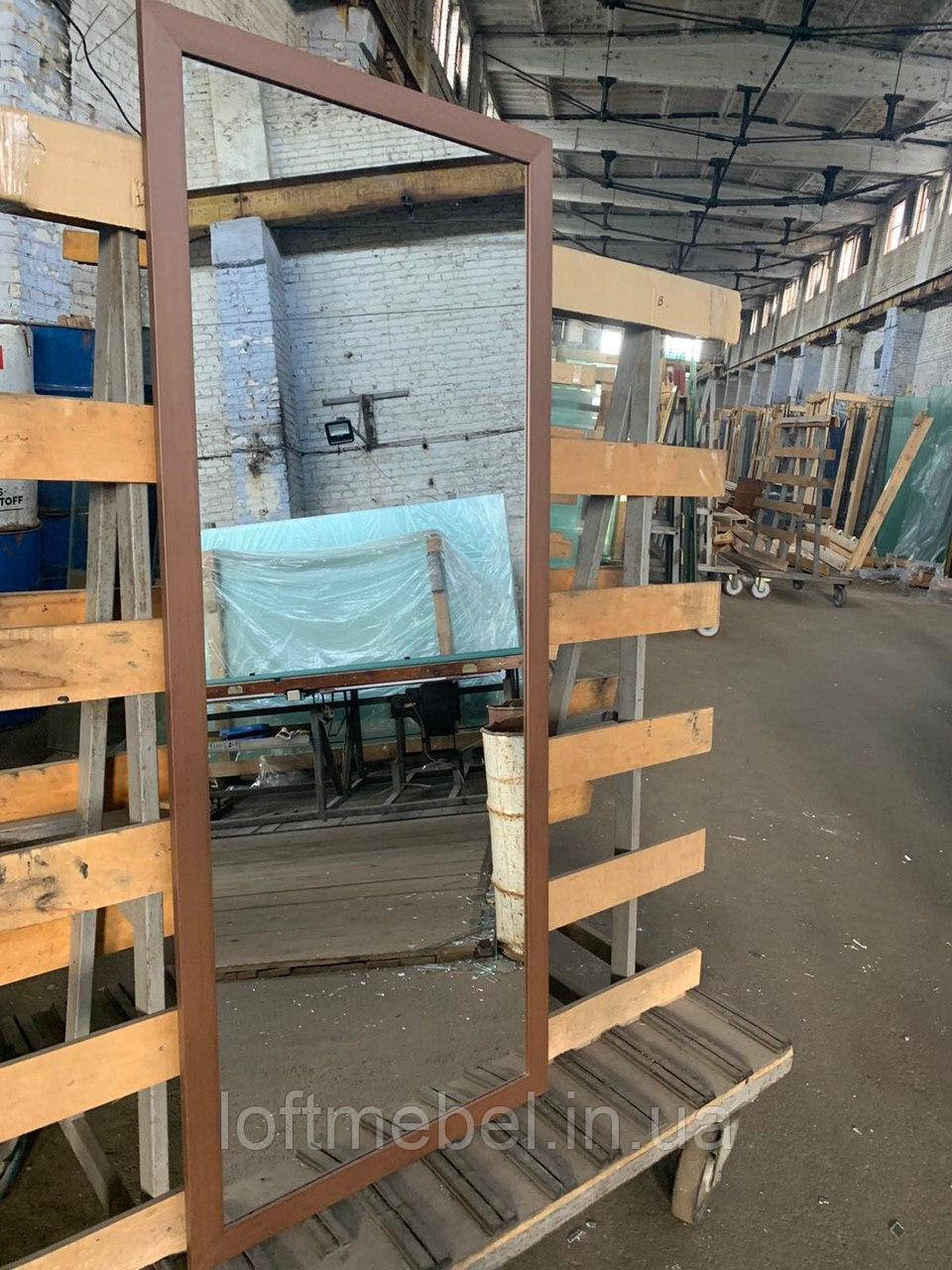 Дзеркало настінне в повний ріст 150x60 коричнева рама МДФ підлогове ростове