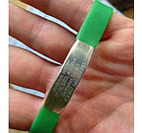 Силіконовий ID-браслет при діабеті з гравіюванням дитячий/дорослий 2 шт., фото 2