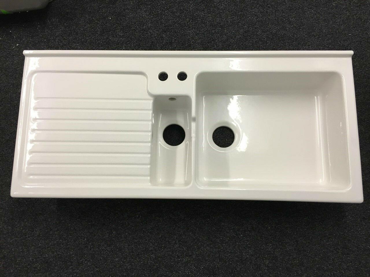 Керамічна кухонна мийка Astracast Jersey 1.5 Bowl Left Hand Drainer Kitchen Sink White