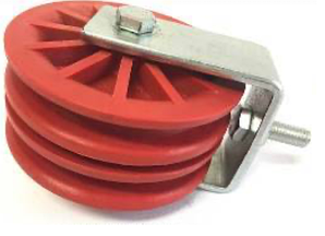 Ролик подвійний 90 мм, пластик, гвинтове кріплення