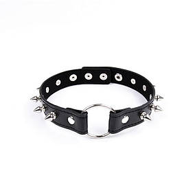 Шкіряний чокер нашийник БДСМ з кільцем