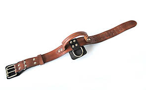 Шкіряний нашийник для собак з ручкою "Lockdog" коричневий