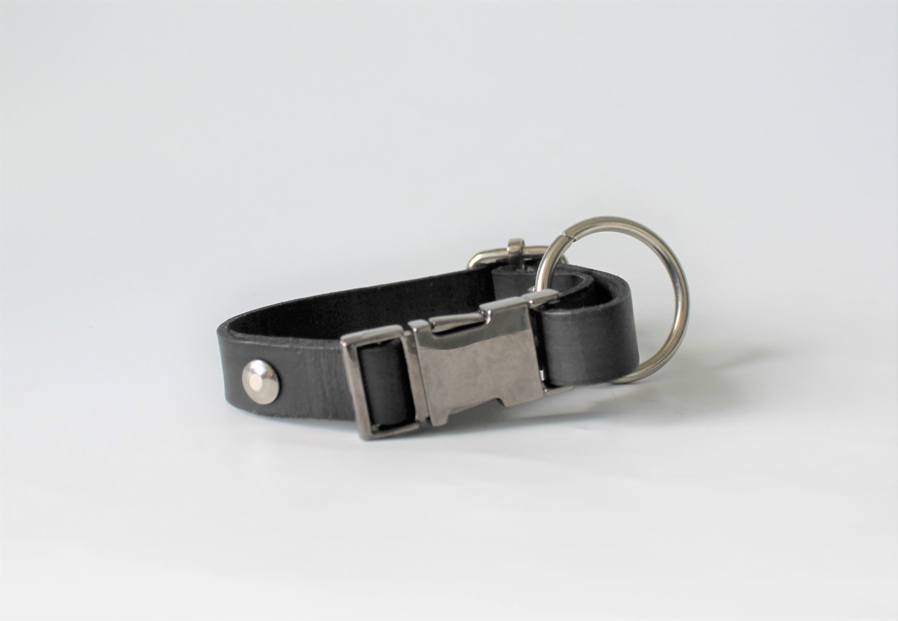 Кожаный ошейник "Lockdog" фастекс черный, фото 1