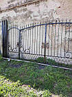 Ковані розпашні ворота з профнастилом та елементами ковки, фото 2