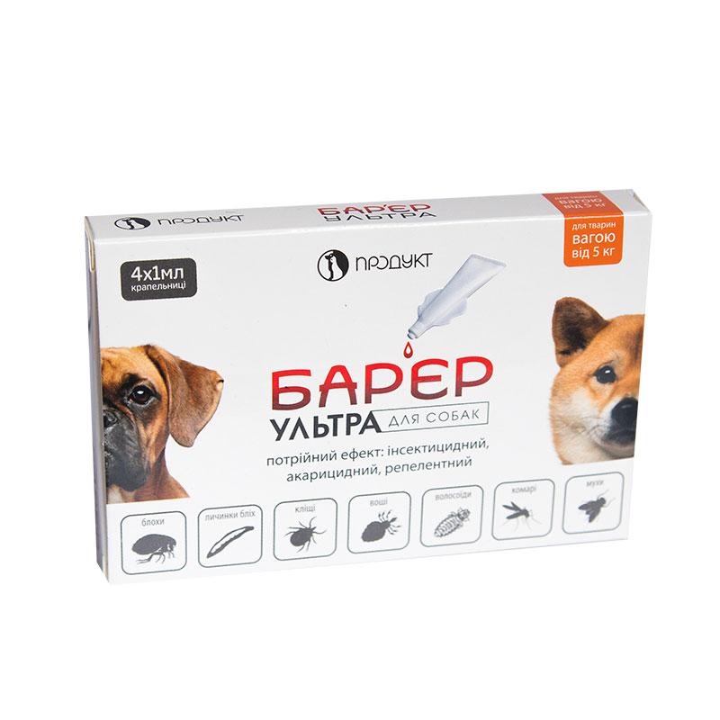 Краплі Бар'єр ультра 1 мл*4 (від 5 кг), (Продукт)