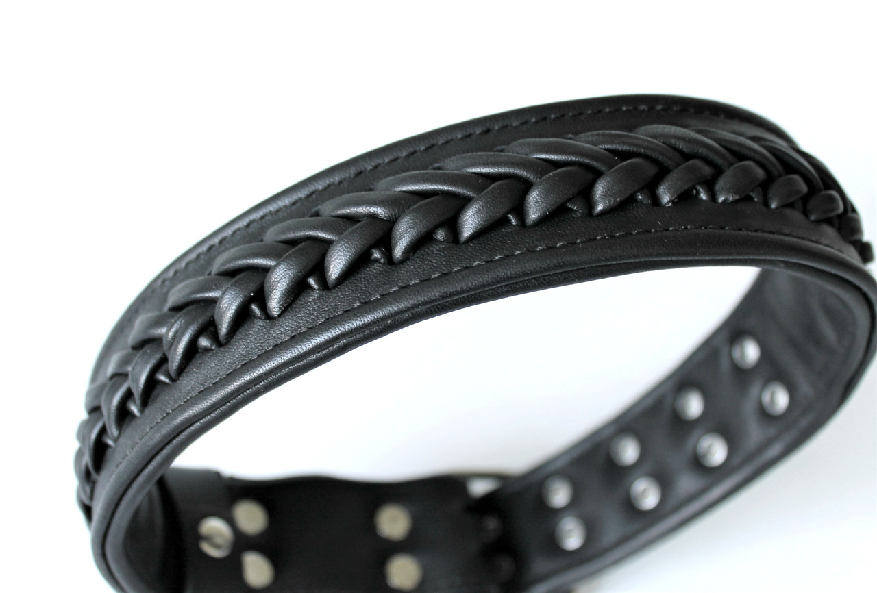 Нашийник на середню/велику собаку "Lockdog" з плетінням (на обхват шиї 46-60 см), фото 1