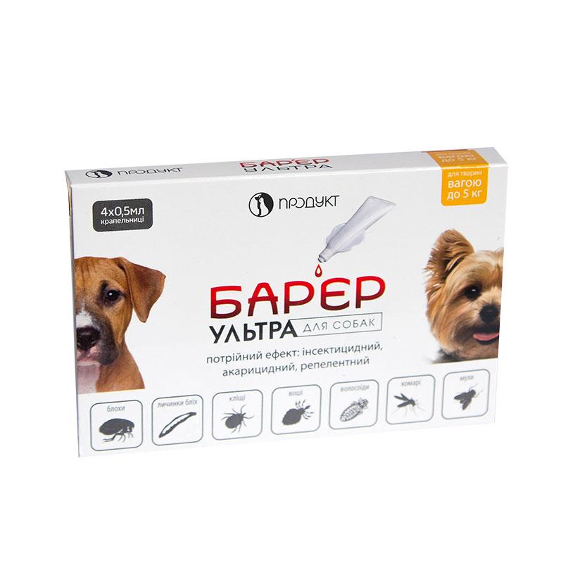 Краплі Бар'єр ультра 0,5 мл*4 (до 5 кг), (Продукт)