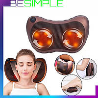 Роликовый массажер для спины и шеи Massage pillow GHM 8028 / Массажная подушка