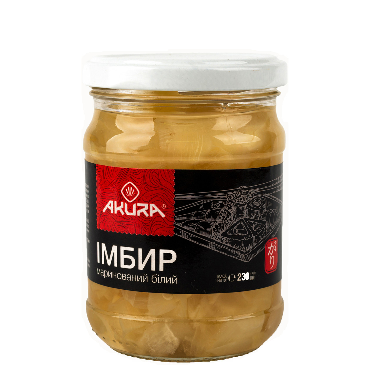 Імбир Akura маринований білий 230 гр.