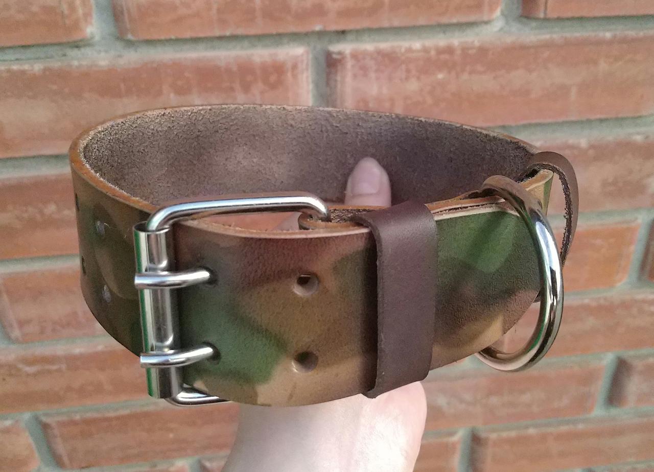 Шкіряний нашийник для собак "Lockdog" колір хакі, фото 1