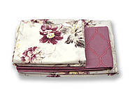 Постільна білизна Королева Ночі (Бязь) | Полуторний комплект | 70х70 | Квіти на світлому та бордовому, фото 2