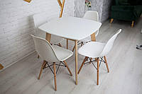 Комплект кухонной мебели Onto Джузеппе белый квадратный стол + 4 стула